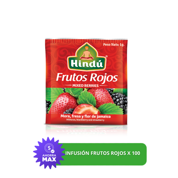 AHORRA MAX INFUSION FRUTAL FRUTOS ROJOS x100