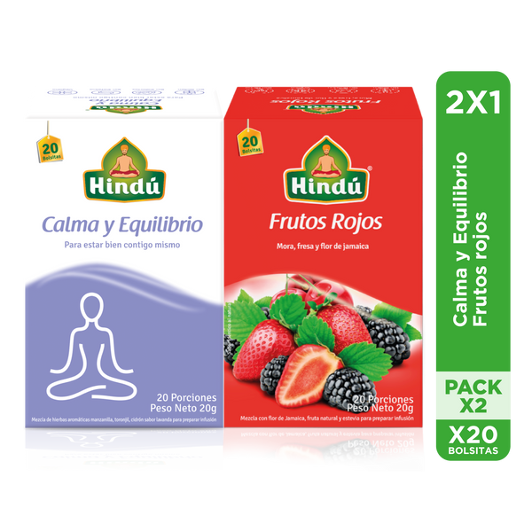 Pack 2x1  Frutos rojos y Calma y equilibrio x20