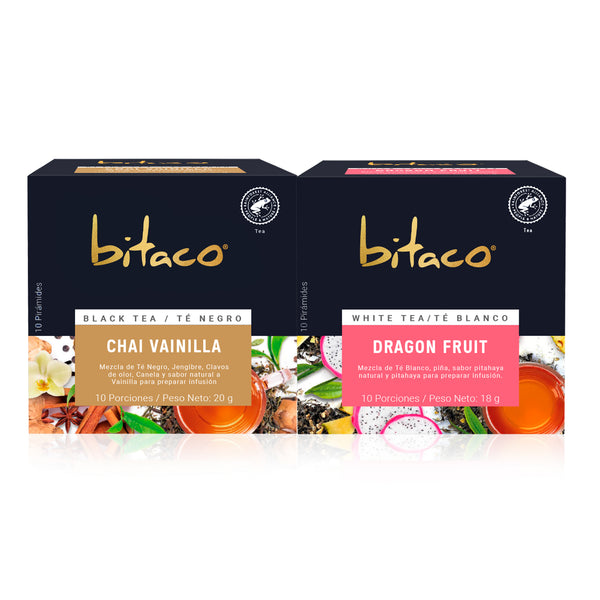 Bitaco Pack Chai Vanilla + Dragon Fruit Caja x10
