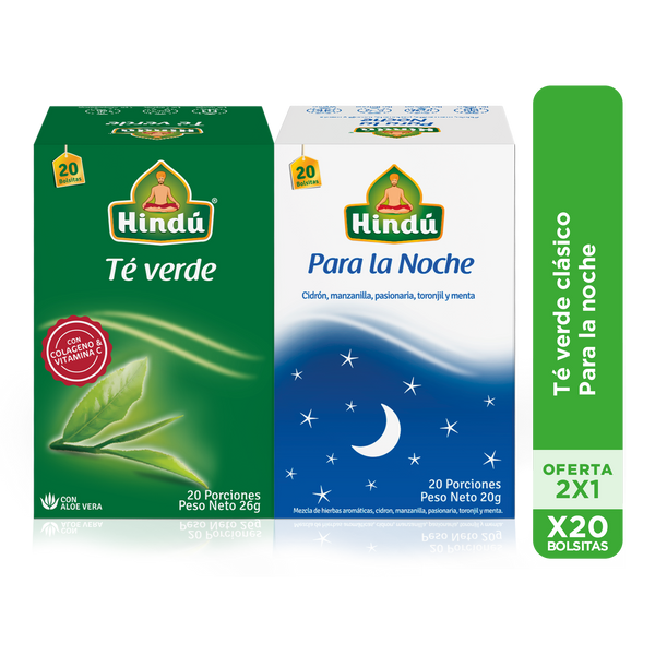 Pack 2X1 Te verde clasico + para la noche
