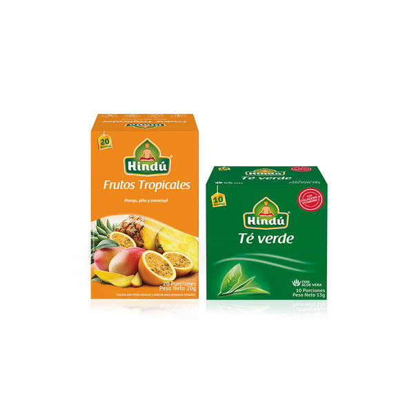 Pack frutos tropicales + te verde x10