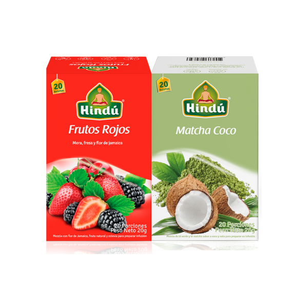 Pack 2x1 Té Verde Matcha Coco + Inf Frutos Rojos