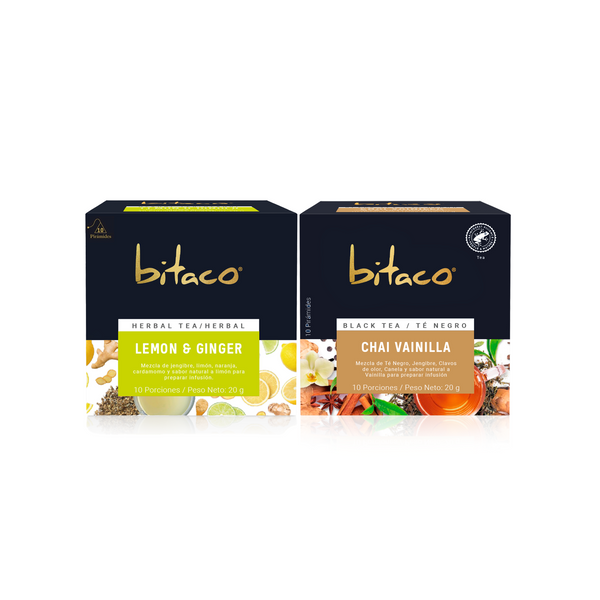 BITACO 2x1 CHAI VAINILLA + LEMON GINGER